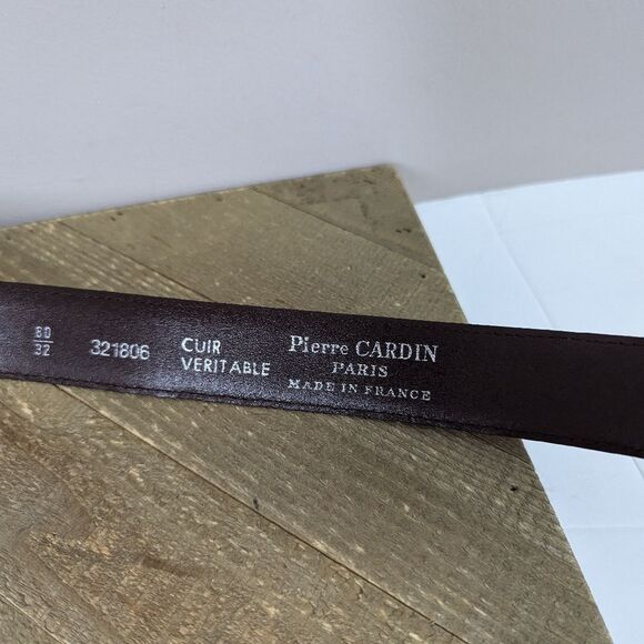 Vintage Pierre Cardin Leather Belt – Adjustable 29.5"–33.5" – Made in France - Picture 4 of 8